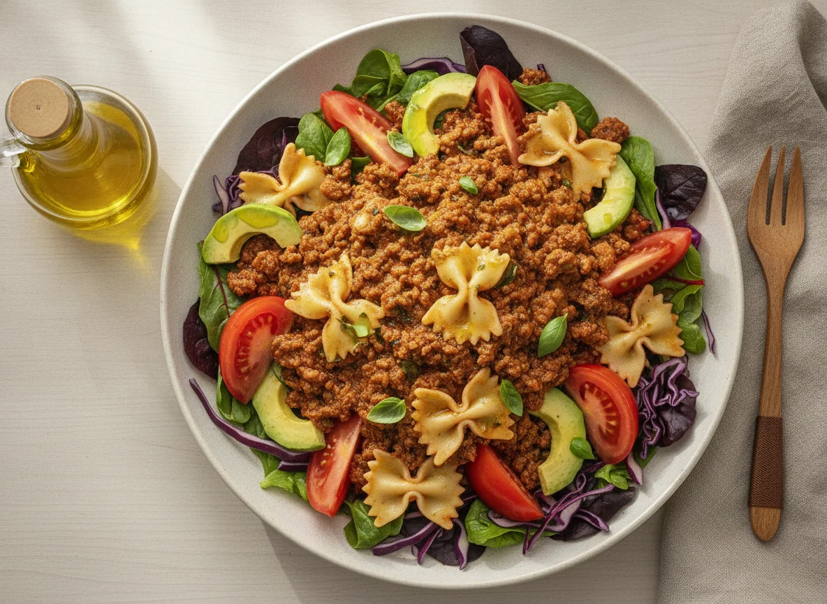 Ensalada mixta con pasta photo
