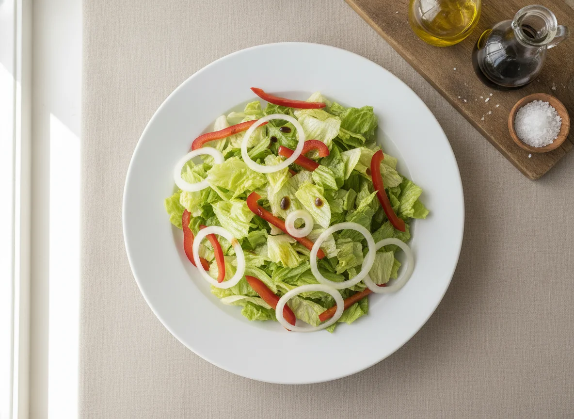 Ensalada mixta con pimiento y vinagreta photo