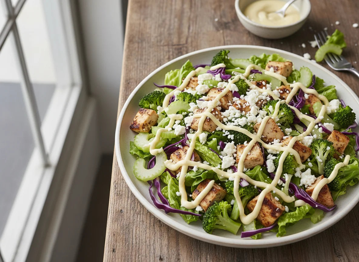 Ensalada mixta con pollo y aderezo photo