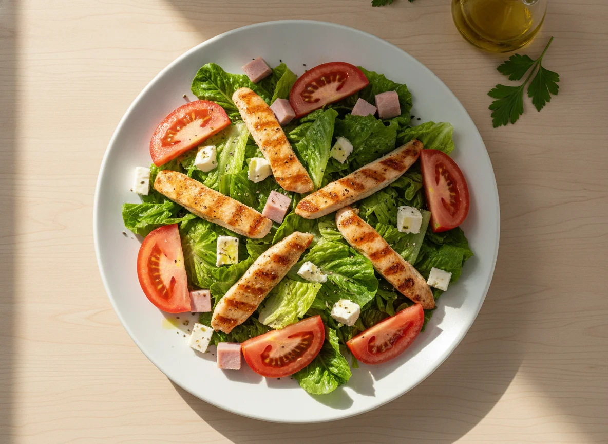 Ensalada mixta con pollo y jamón photo