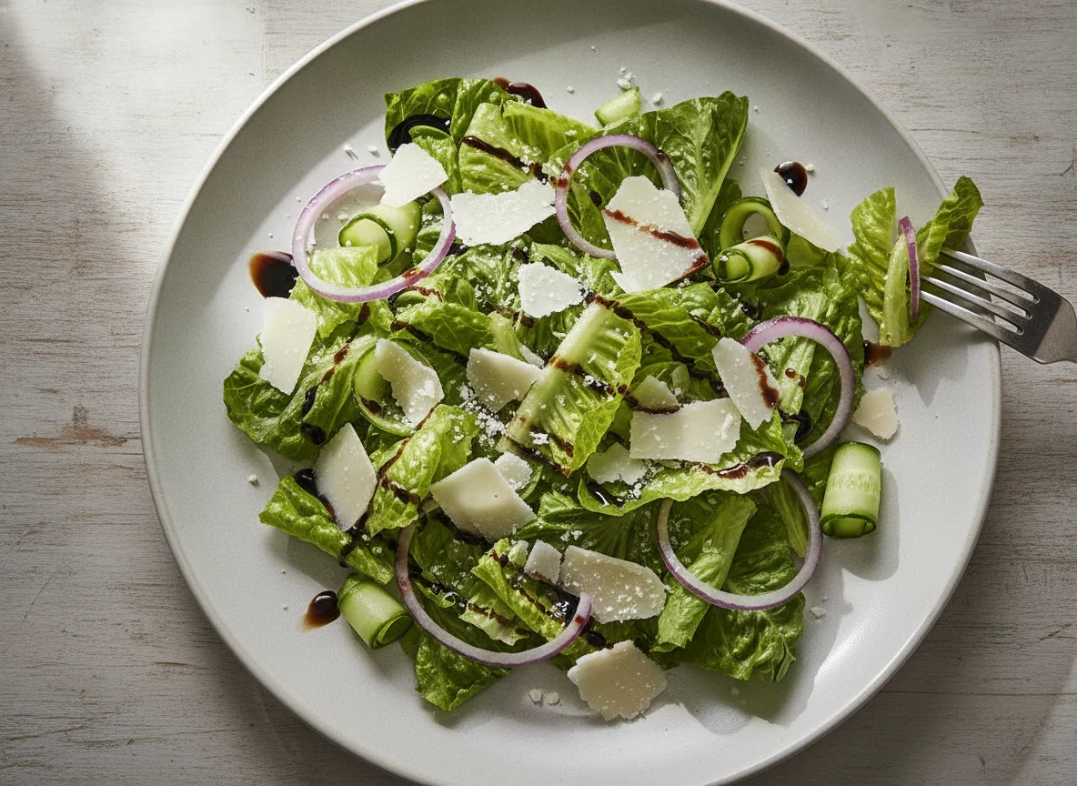 Ensalada mixta con queso parmesano photo