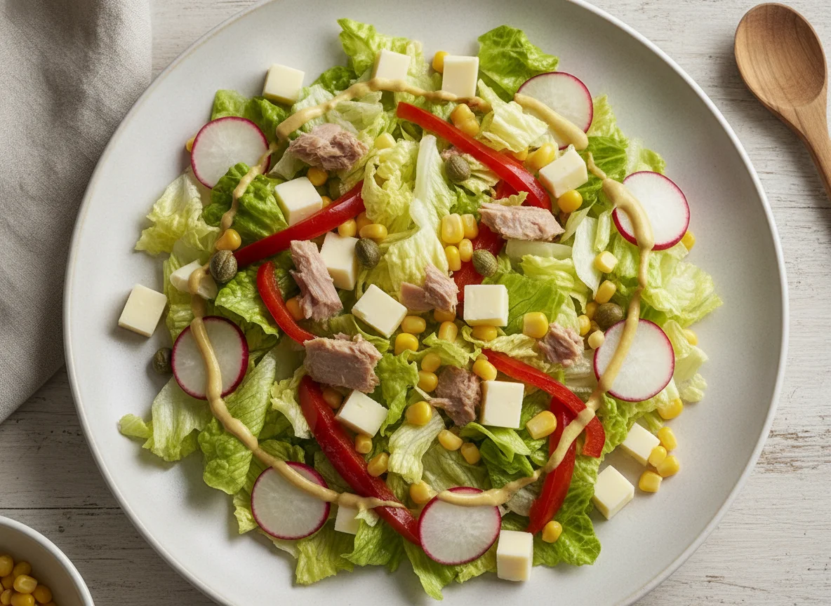 Ensalada mixta con rabanitos y mostaza de Dijon photo