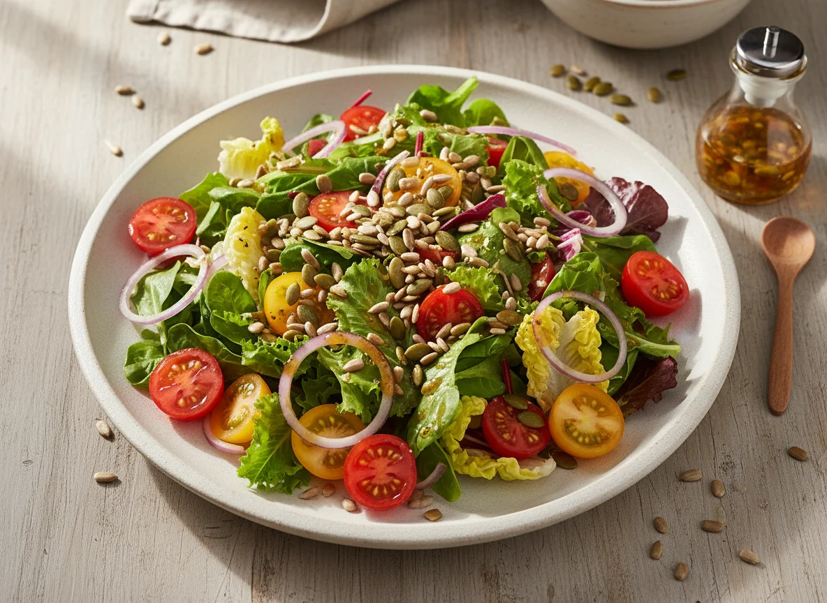 Ensalada mixta con semillas photo