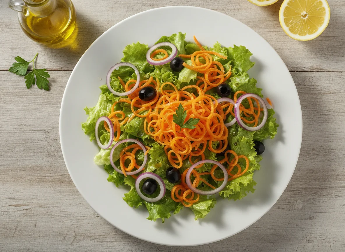 Ensalada mixta con zanahoria y aderezo photo
