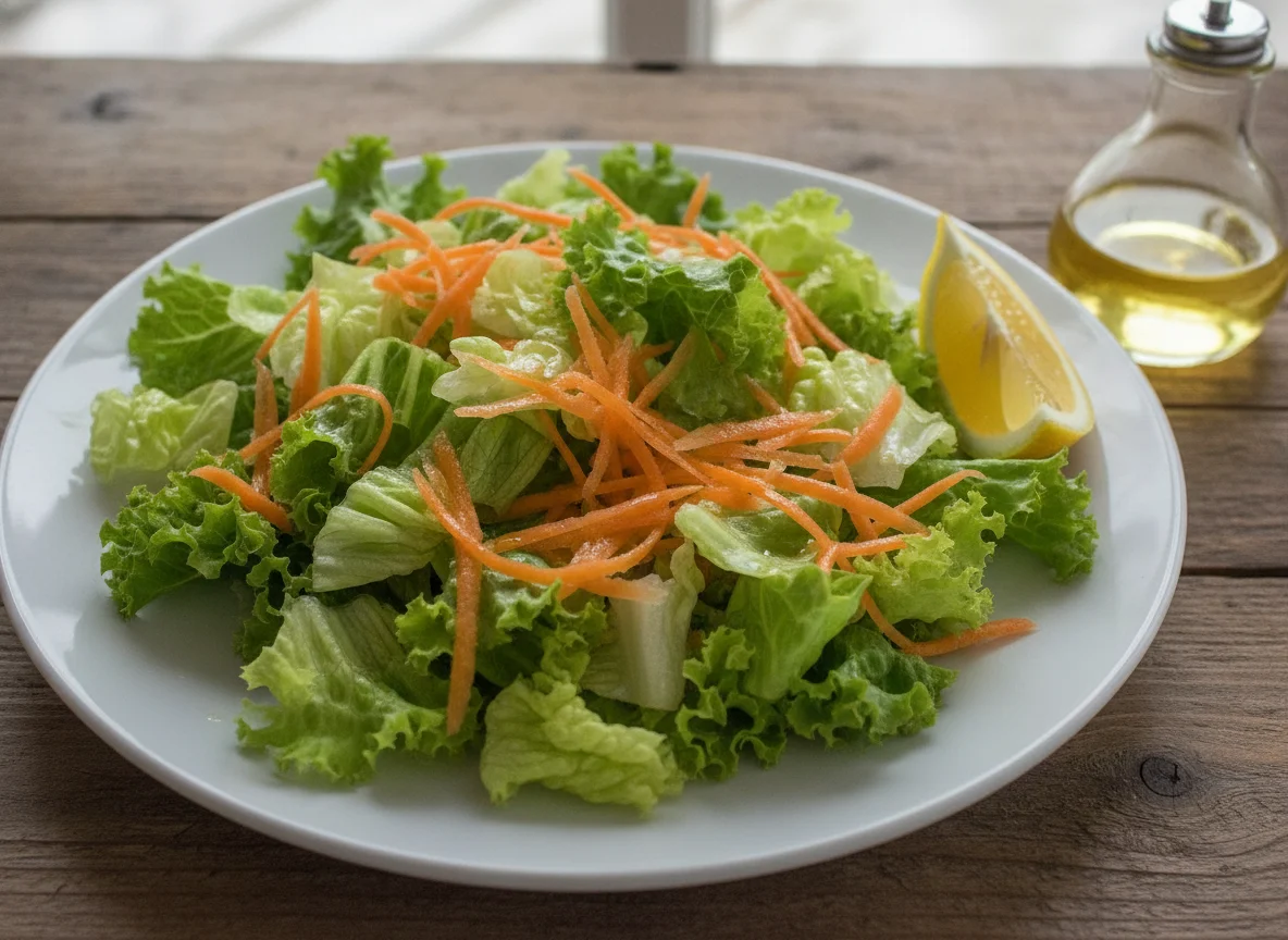 Ensalada mixta de lechuga y zanahoria photo
