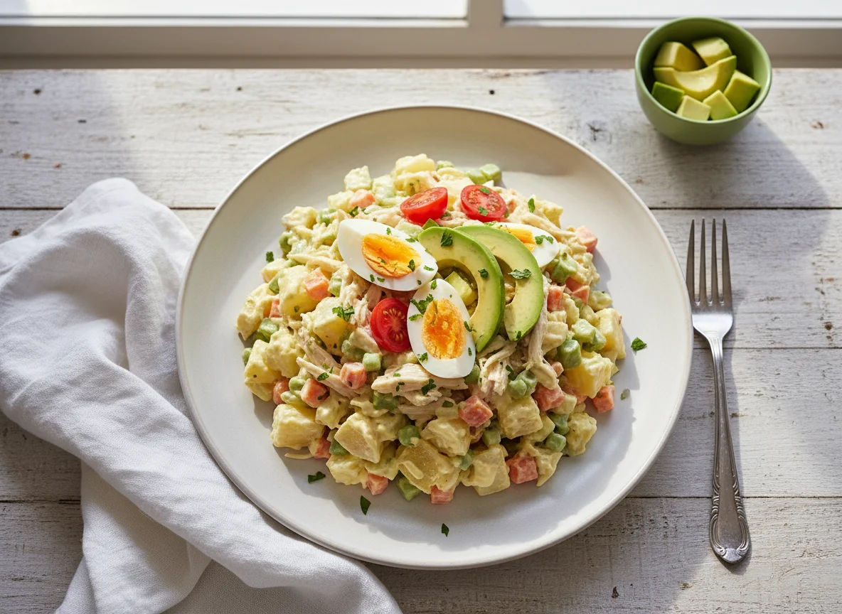 Ensalada Rusa con Pollo y Aguacate photo