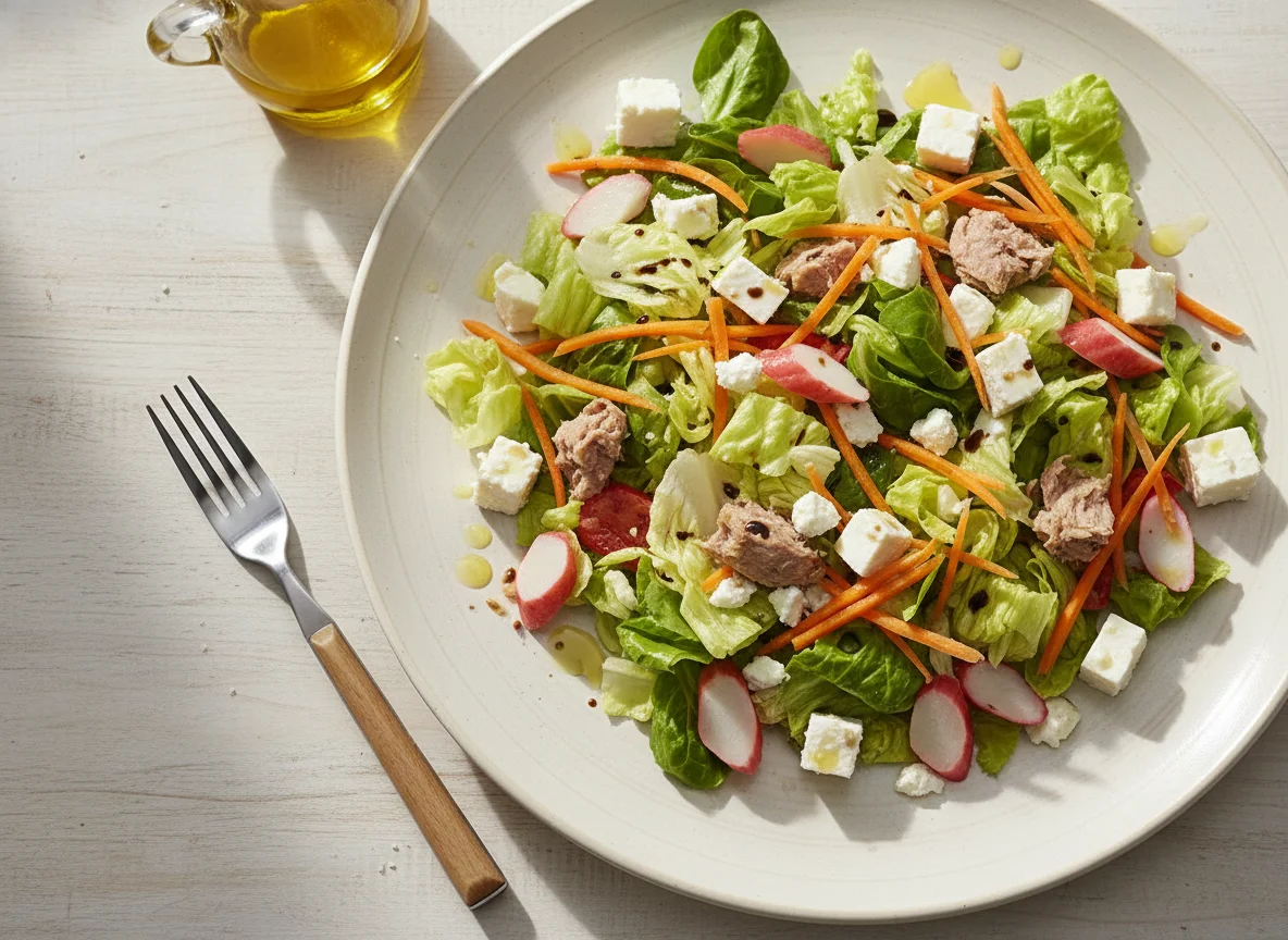 Ensalada variada con atún y surimi photo