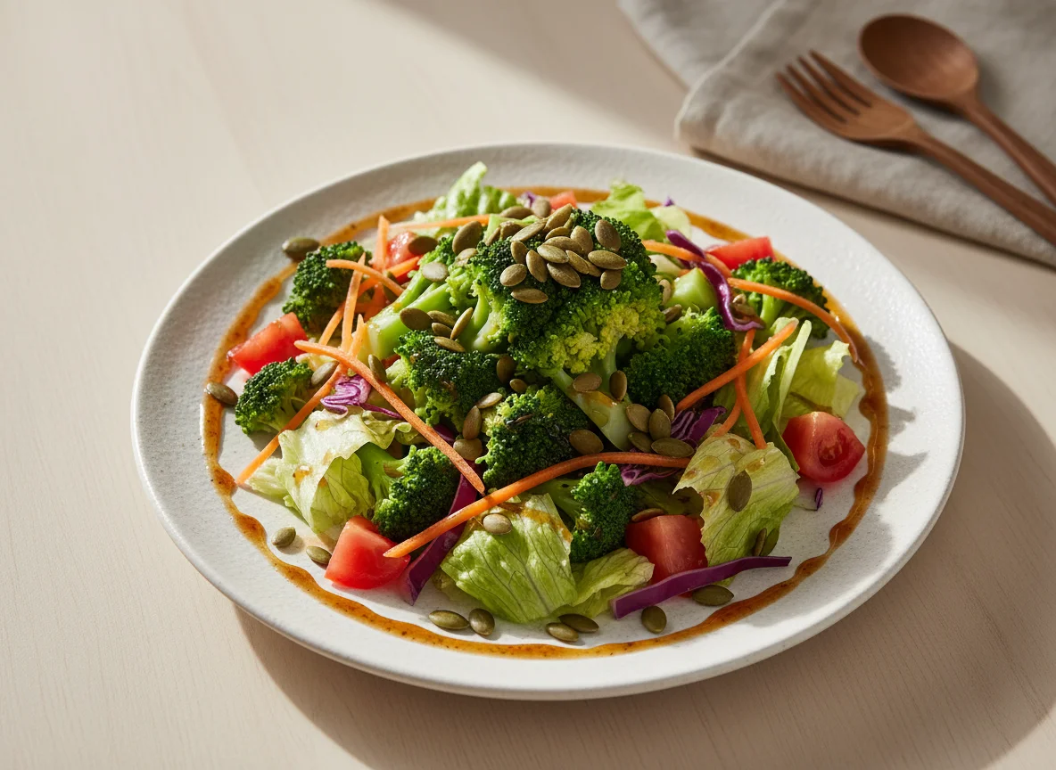 Ensalada variada con brócoli y vegetales photo