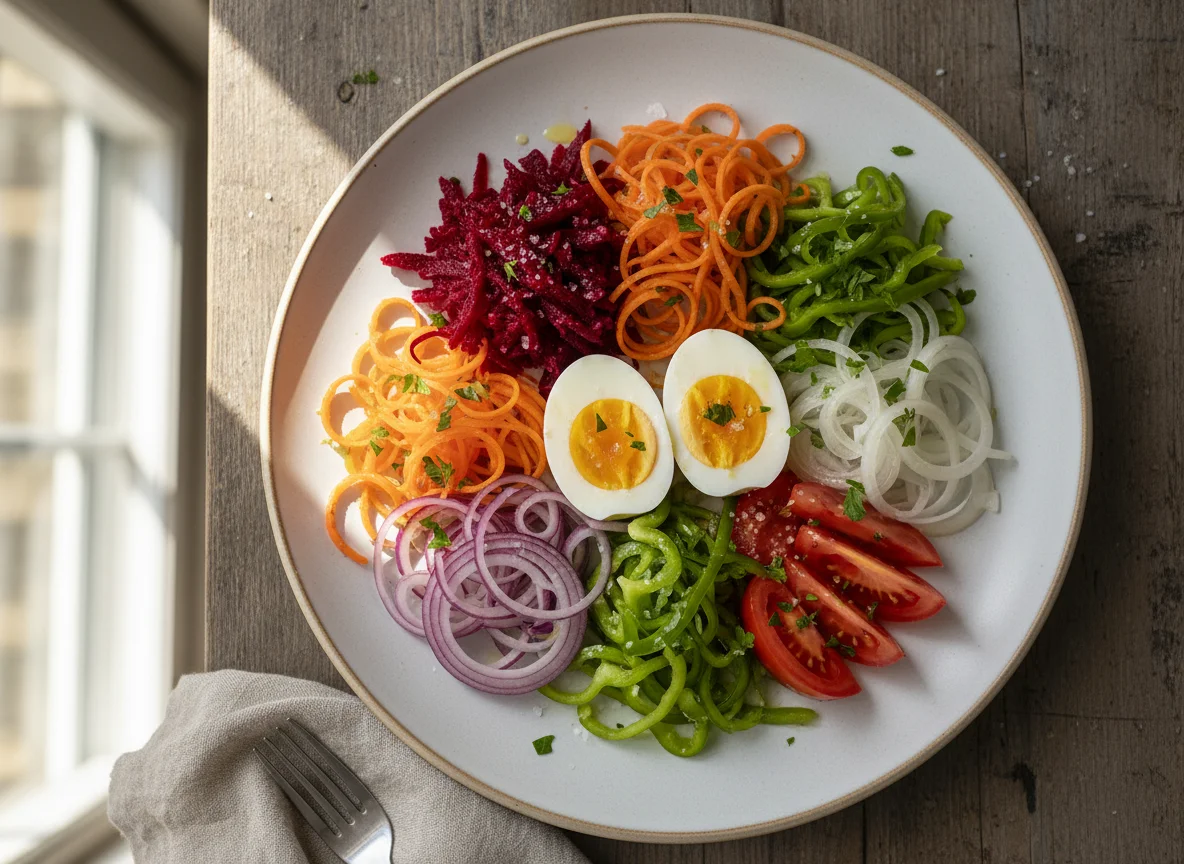 Ensalada variada con huevo photo