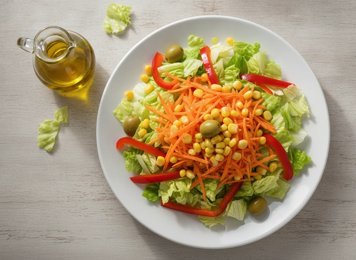 Ensalada variada con maíz y pimientos photo