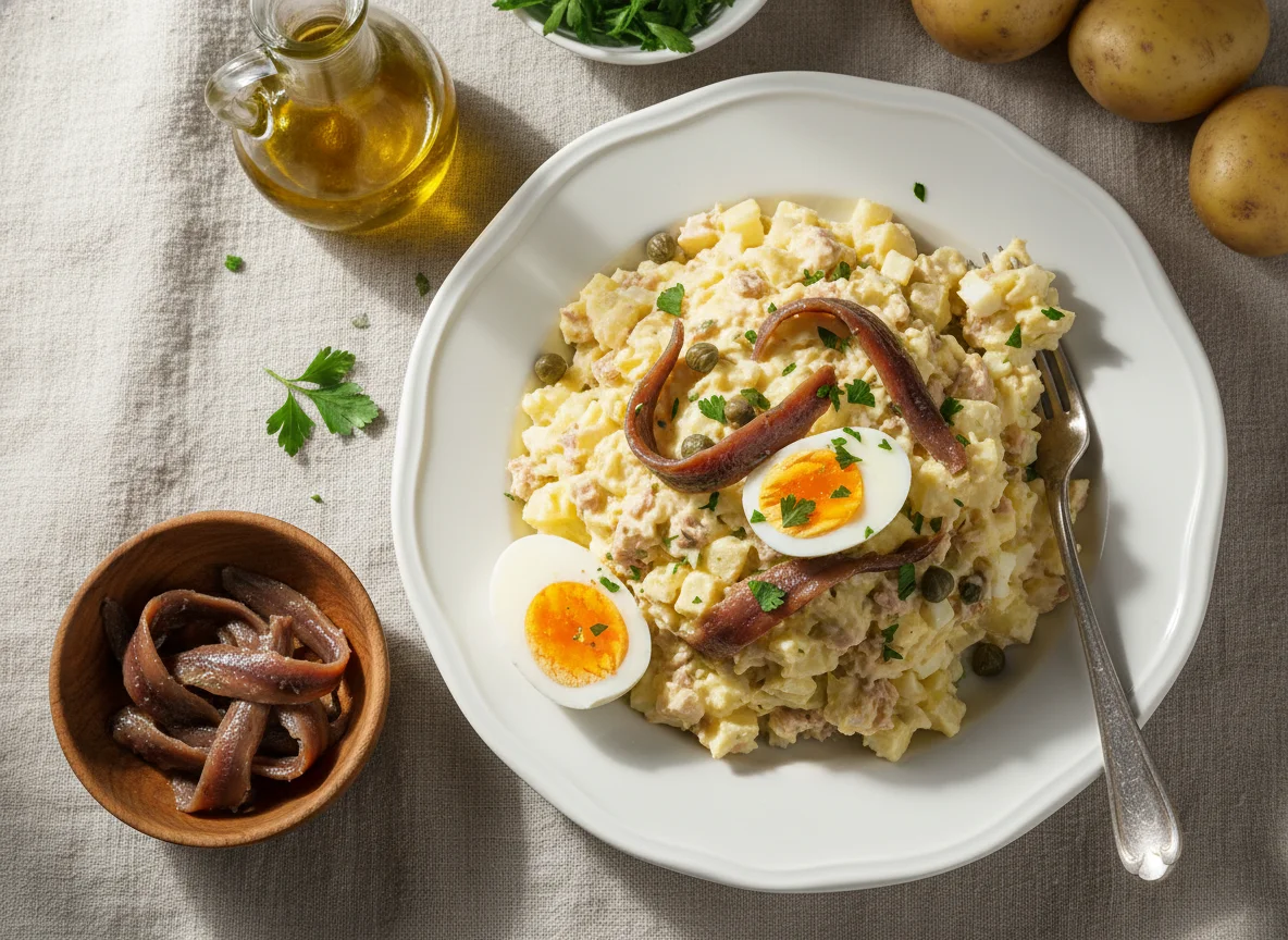 Ensaladilla rusa con anchoas photo
