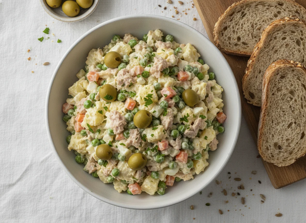 Ensaladilla rusa con pan photo