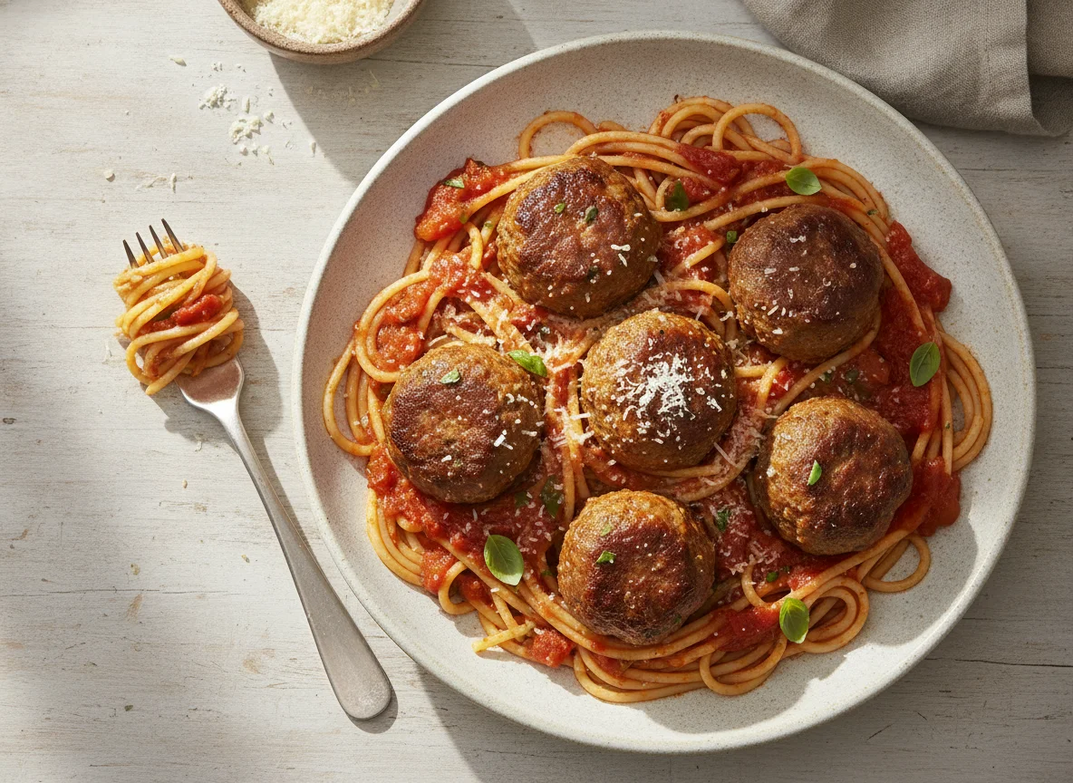 Espaguetis con albóndigas photo
