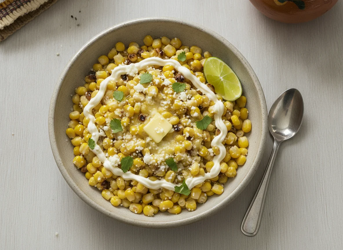 Esquites con mayonesa y mantequilla photo