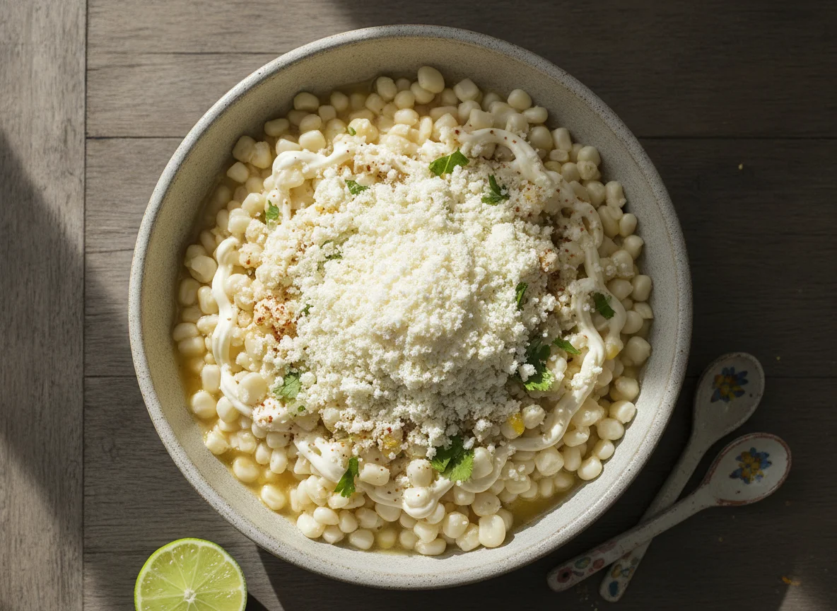 Esquites con mayonesa y queso photo