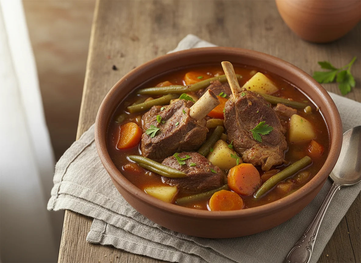 Estofado de carne con verduras photo