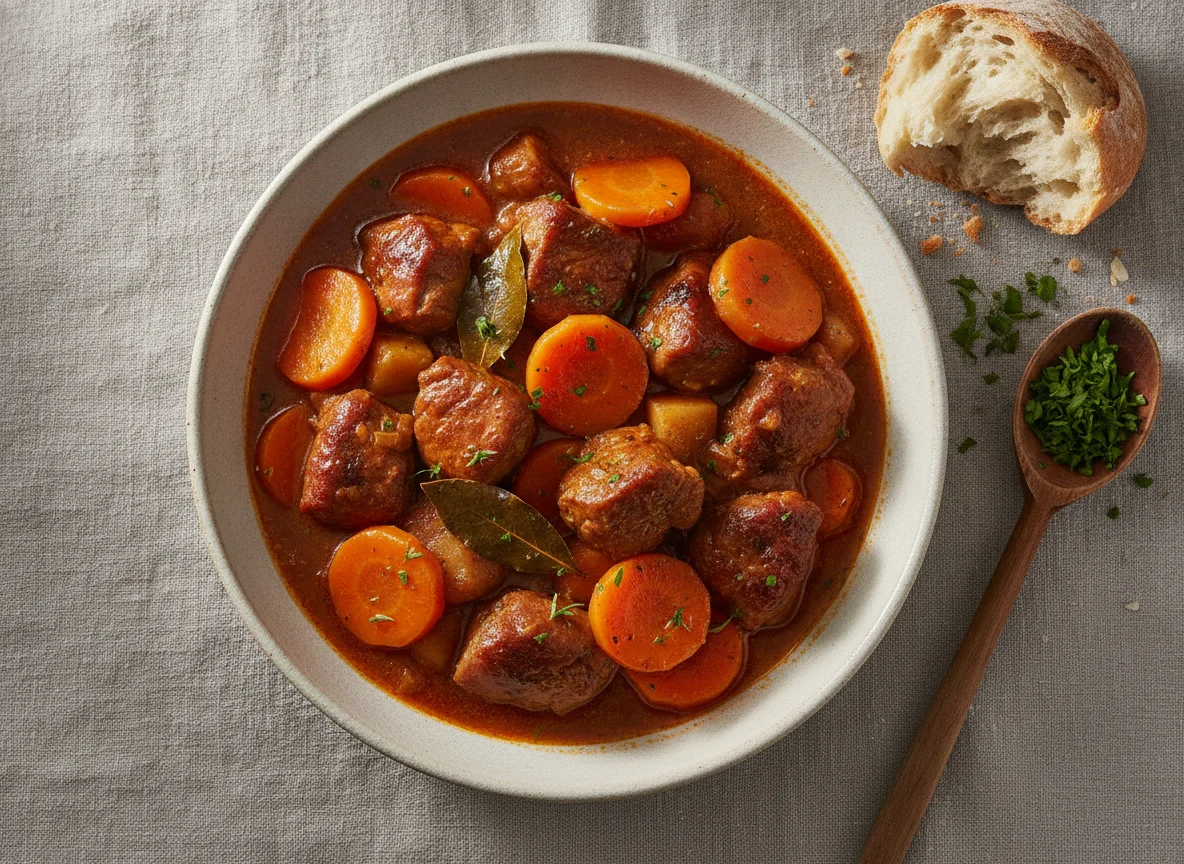 Estofado de carne con zanahorias photo