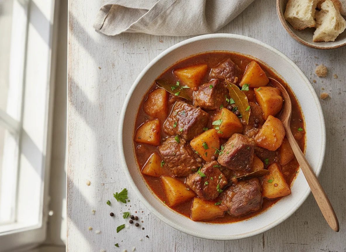 Estofado de patatas y carne photo