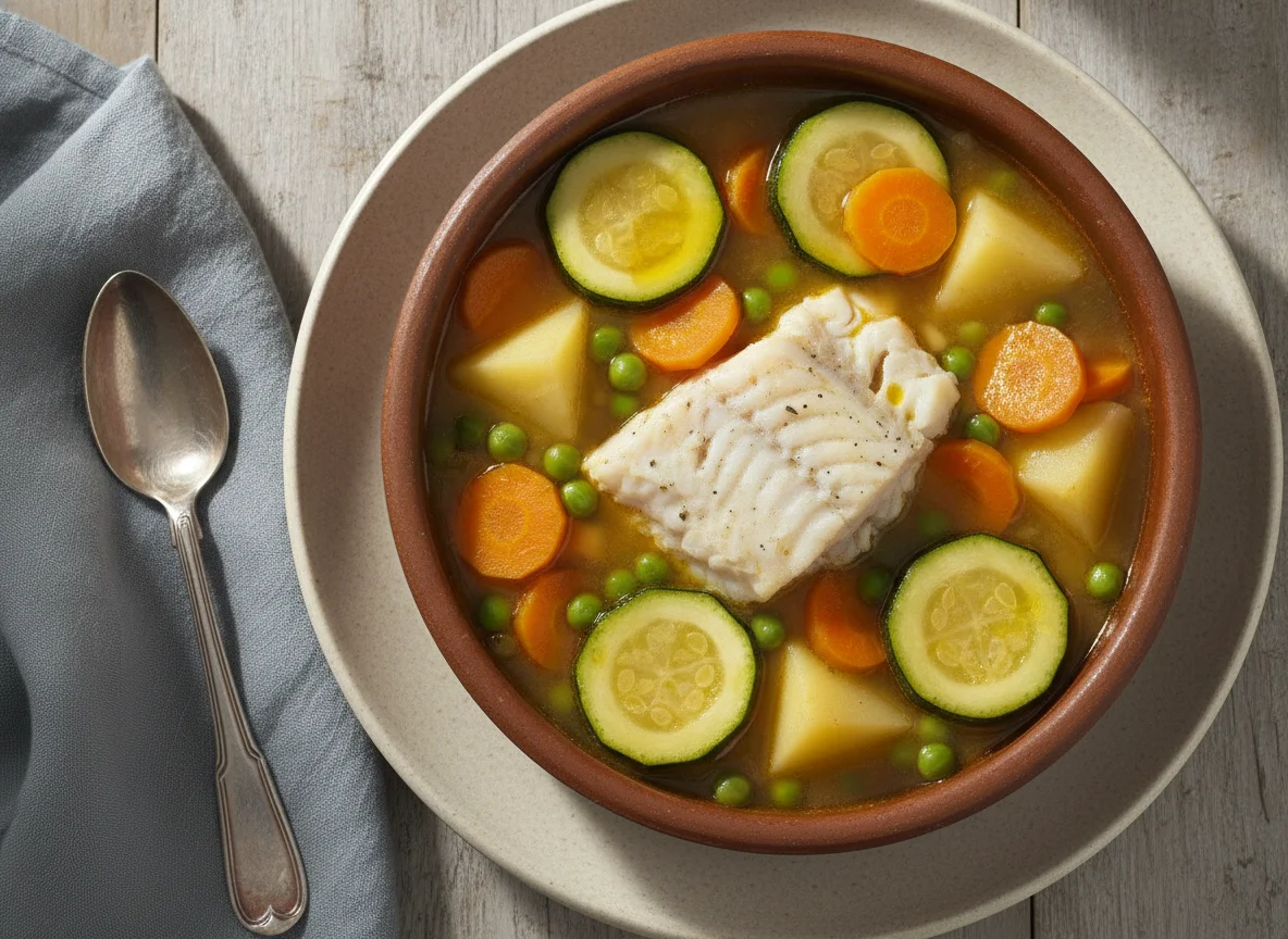 Estofado de pescado con verduras photo