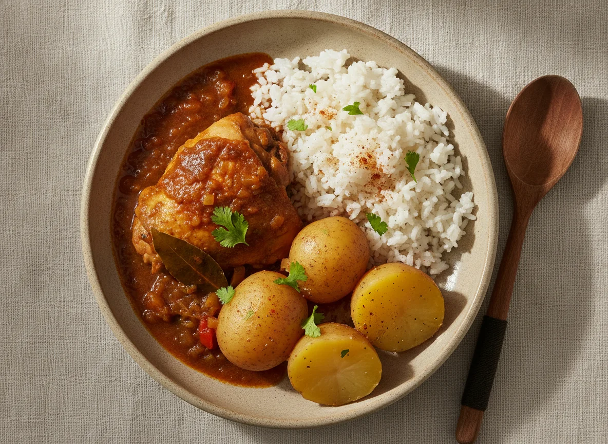 Estofado de Pollo con Arroz y Papas photo