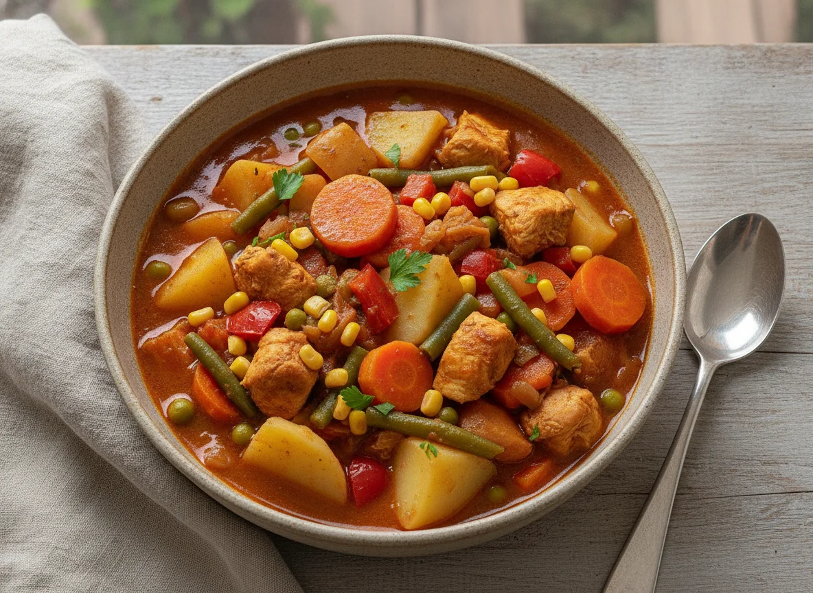 Estofado de pollo con verduras (Ragu) photo