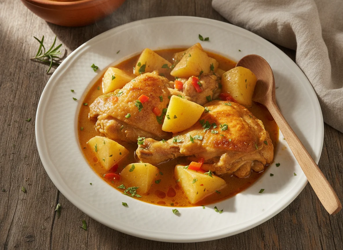 Estofado de pollo y patatas photo
