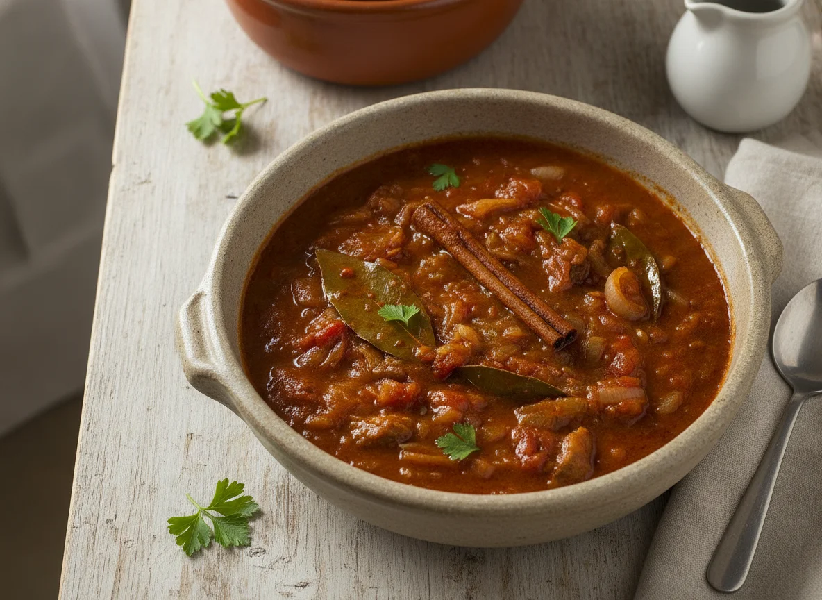 Estofado de tomate con canela y laurel photo
