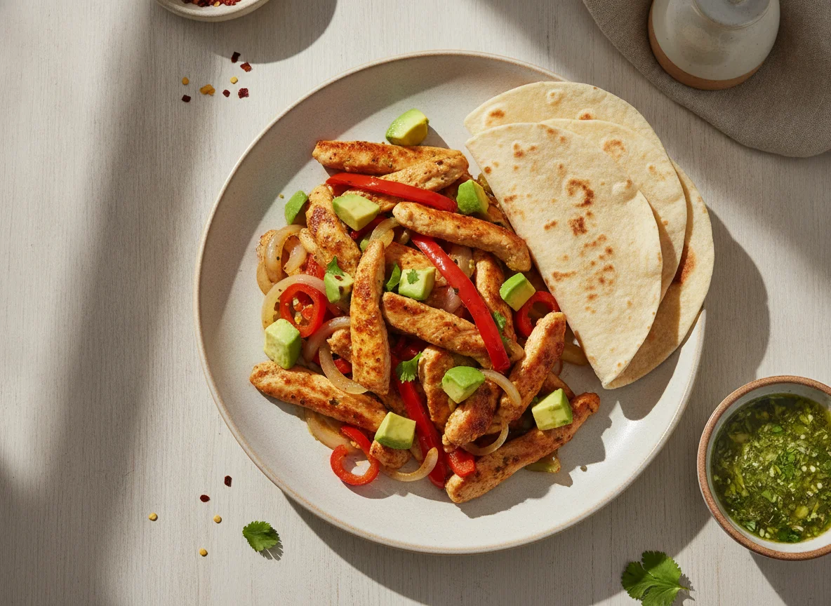 Fajita de pollo con palta photo