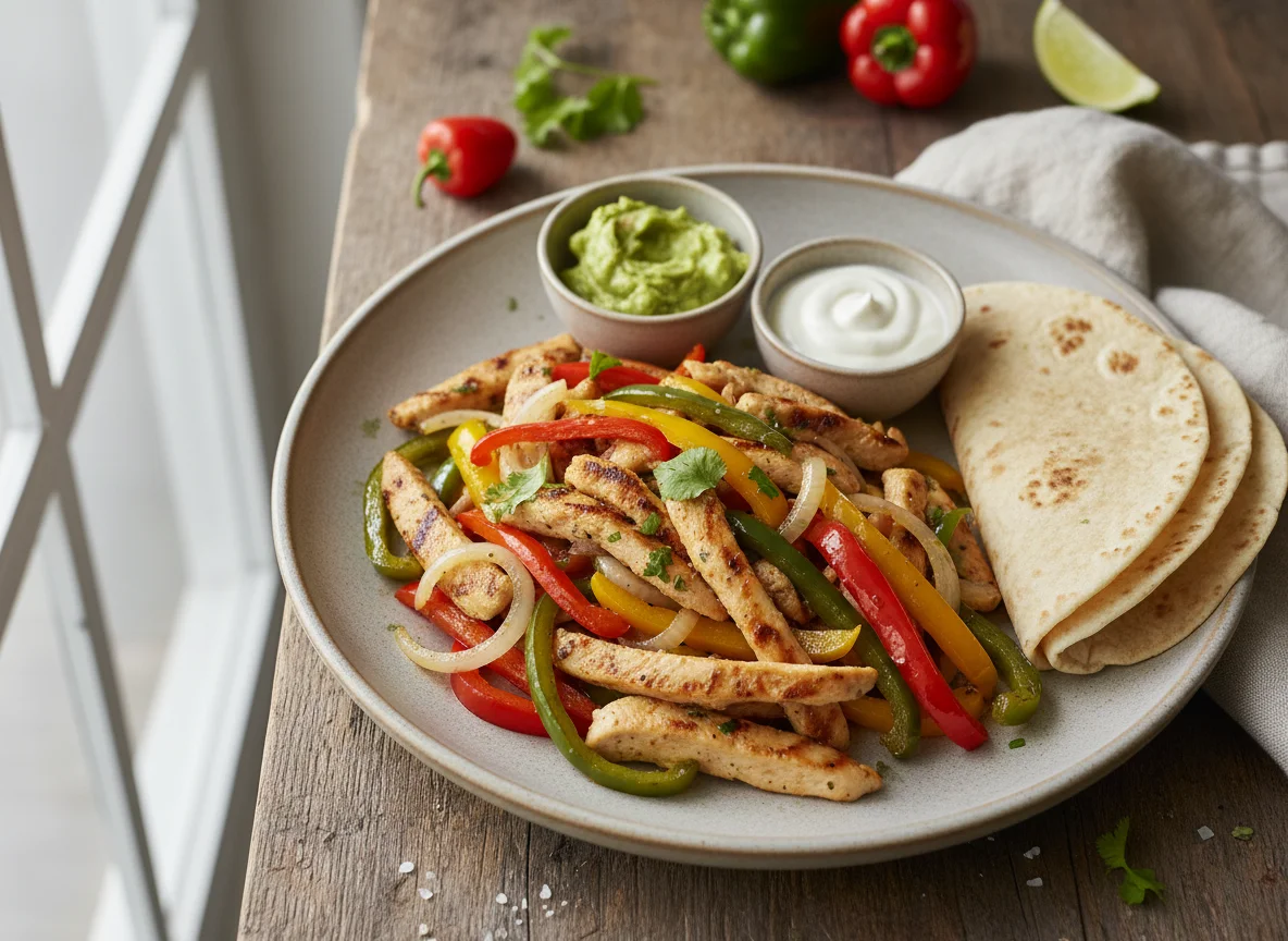 Fajita de pollo con verduras photo