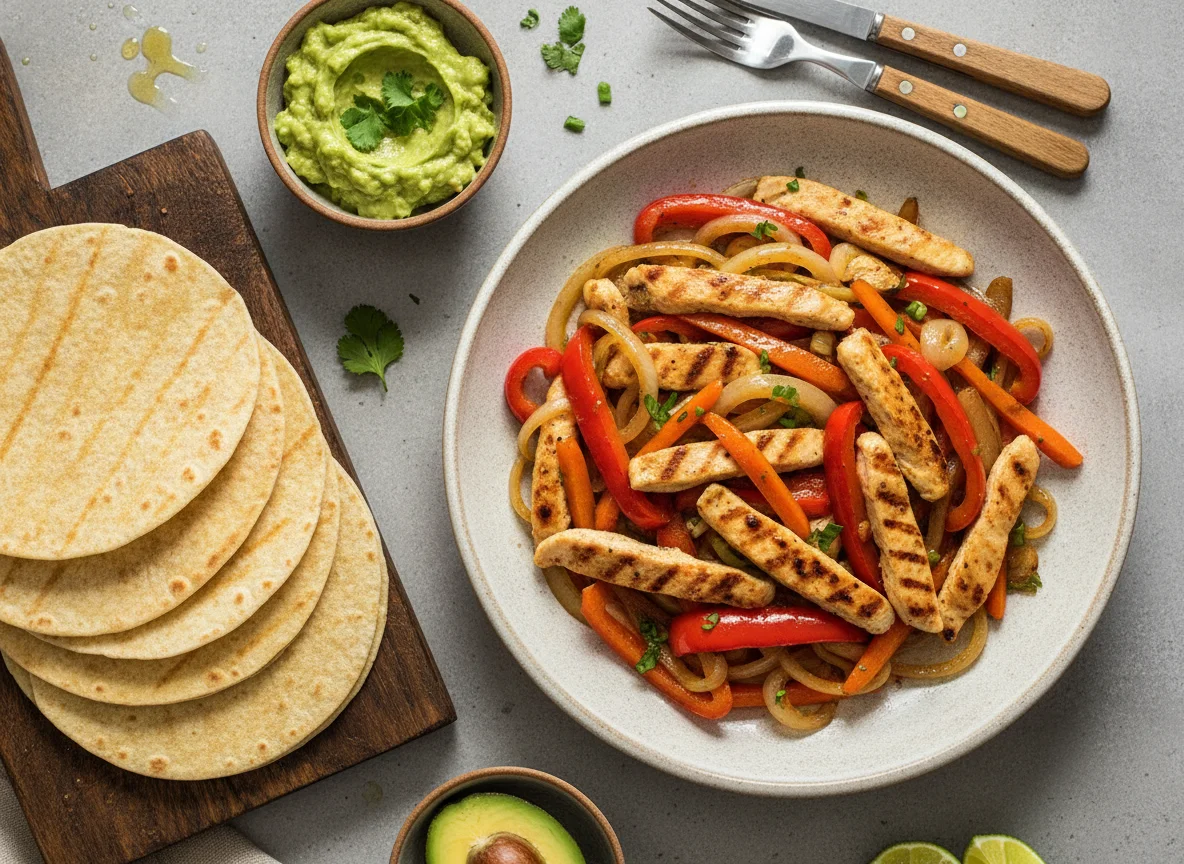 Fajita de pollo y vegetales photo
