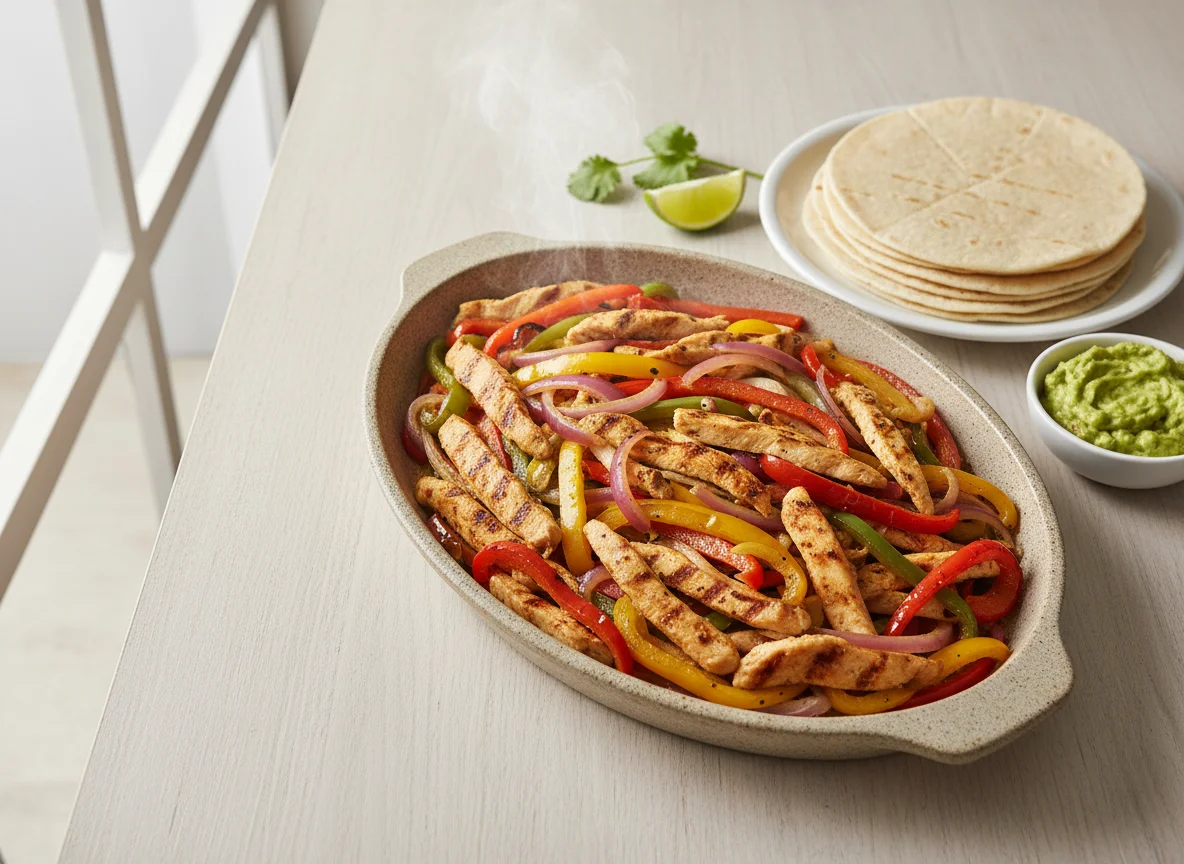 Fajita de pollo y verduras photo