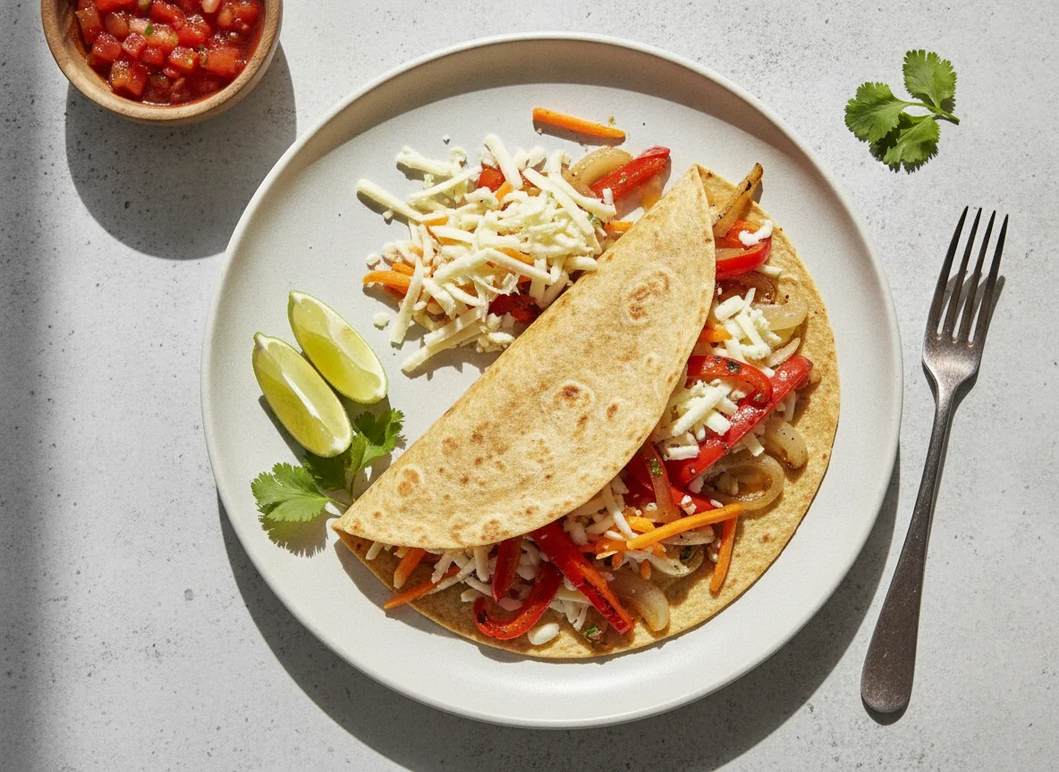 Fajita de verduras y queso photo