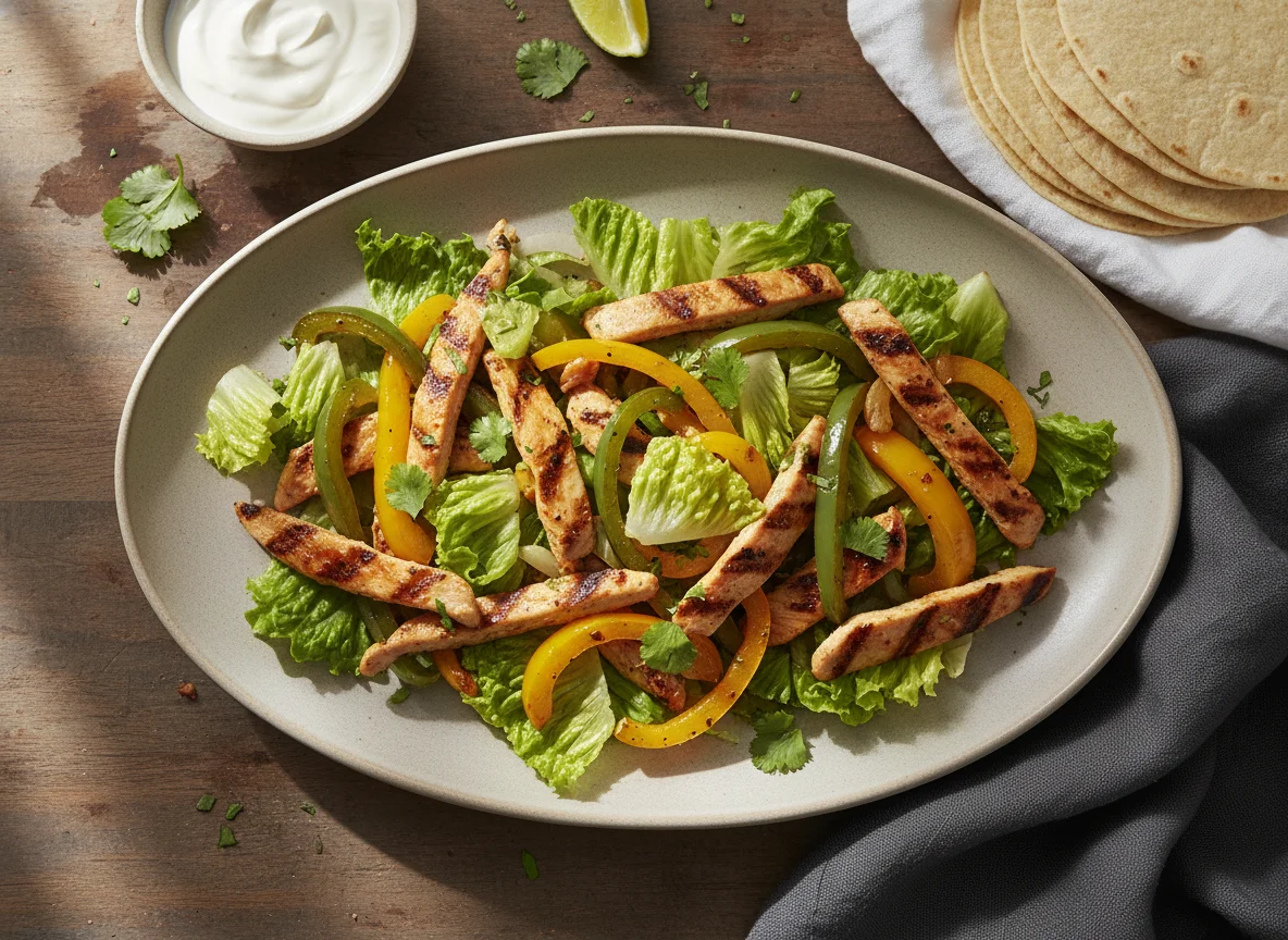 Fajitas de pollo con lechuga photo