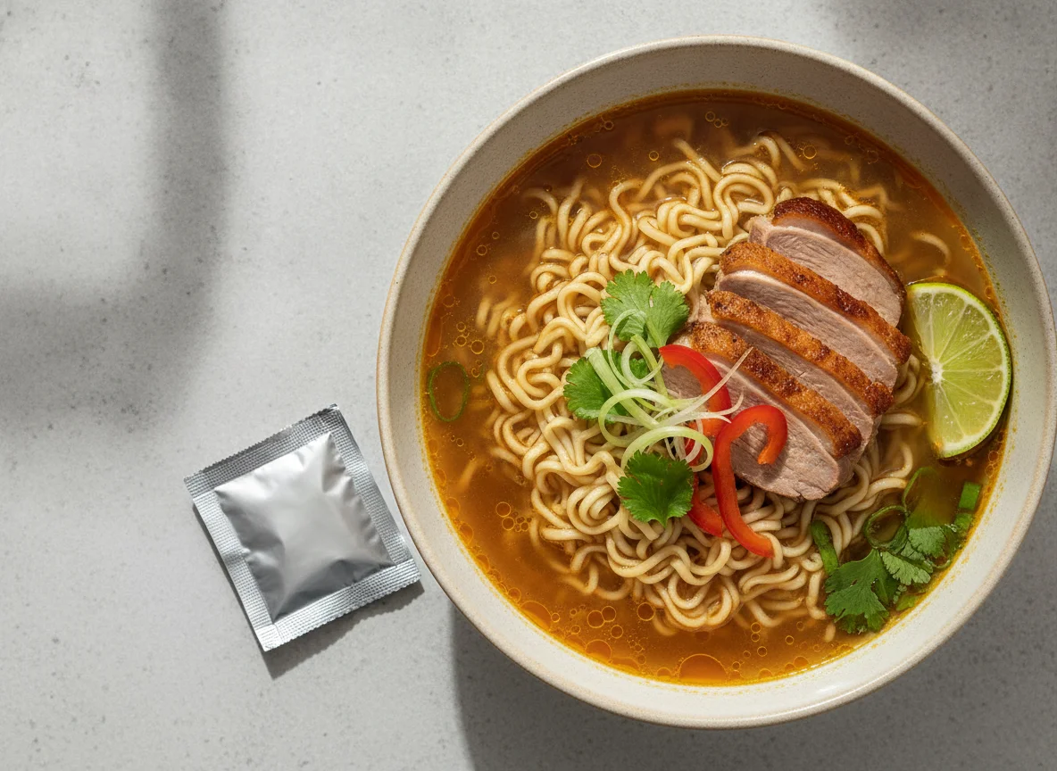 Fideos instantáneos sabor pato photo