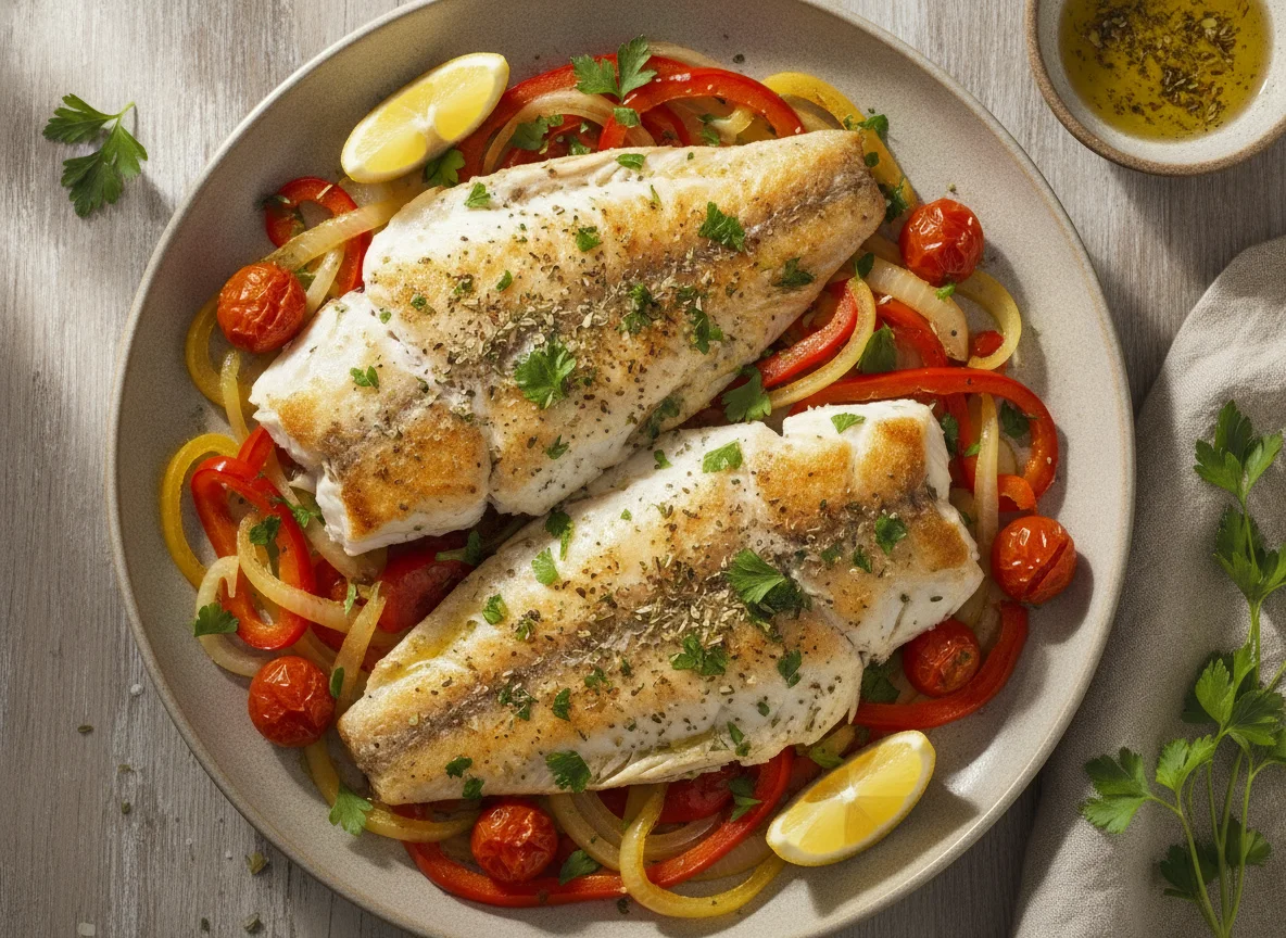 Filetes de pescado al horno photo
