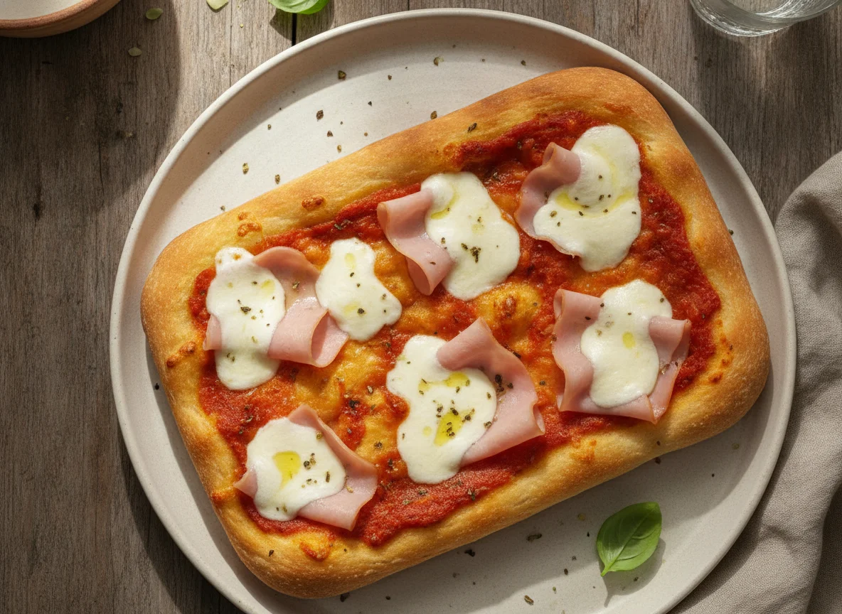 Focaccia de jamón y queso photo