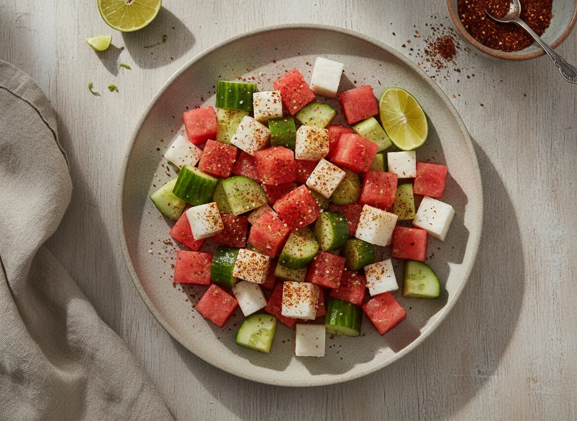 Fruta con chile photo