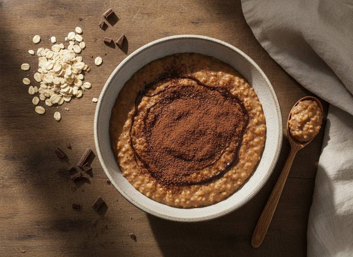 Gachas de avena con cacao photo