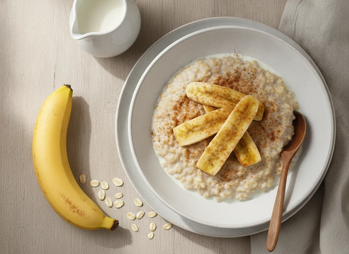 Gachas de avena con plátano photo