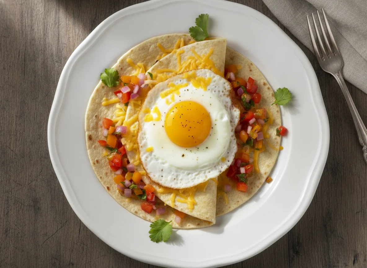 Gallo de huevo con queso y vegetales photo