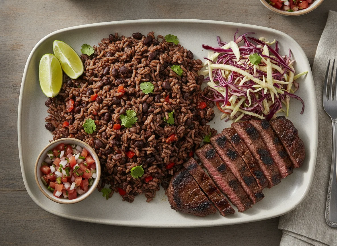 Gallo Pinto con Carne Asada y Ensalada photo