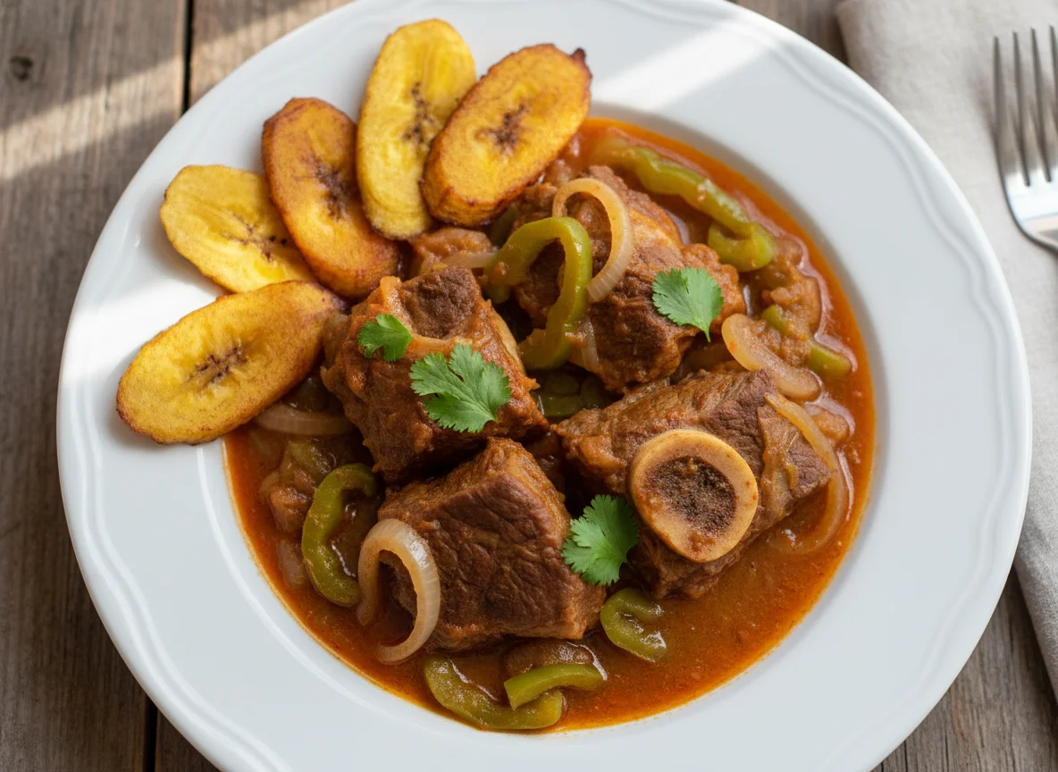 Guisado de carne con vegetales photo