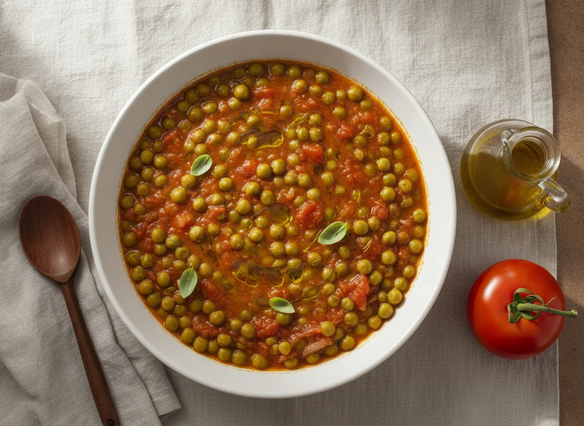 Guisantes con tomate photo