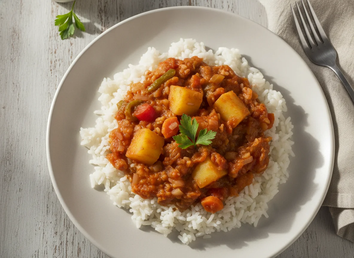 Guiso de arroz con mandioca photo