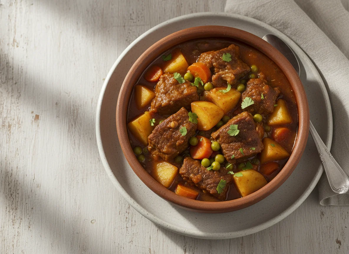 Guiso de carne con papas photo