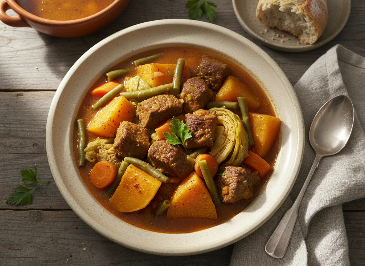 Guiso de carne y verduras photo