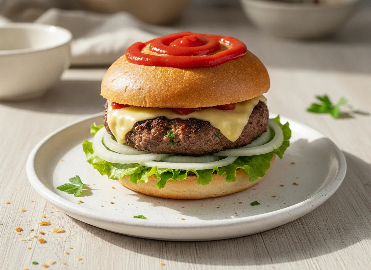 Hamburguesa casera con carne de vacuno 98% photo