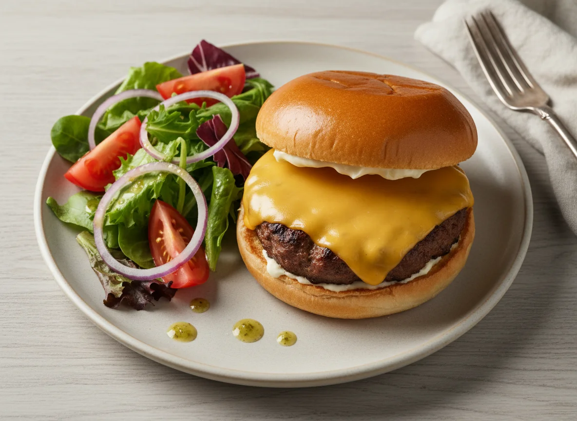 Hamburguesa con ensalada photo