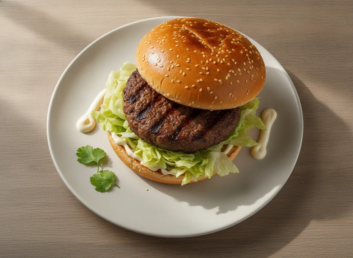 Hamburguesa con lechuga photo