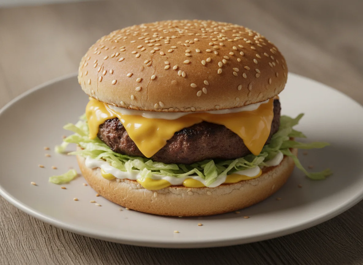 Hamburguesa con queso y sésamo photo